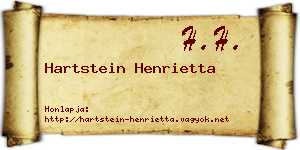 Hartstein Henrietta névjegykártya